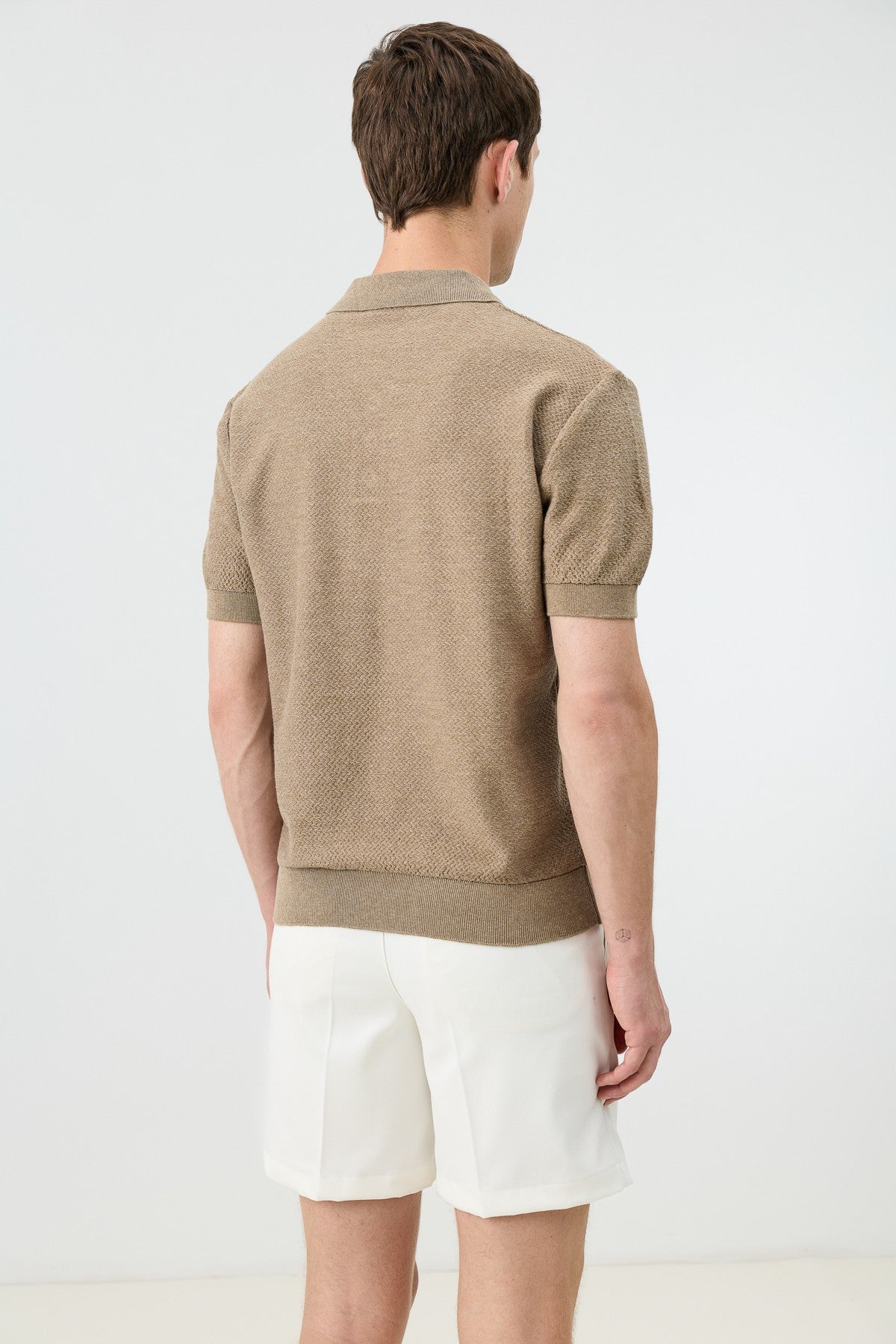 Dokulu Polo Yaka Triko Erkek T-Shirt