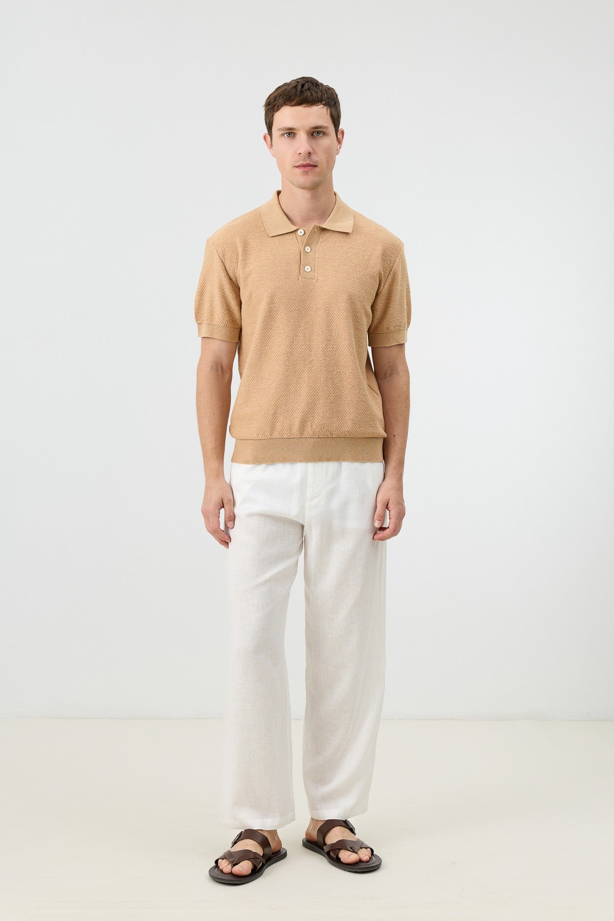 Dokulu Polo Yaka Triko Erkek T-Shirt