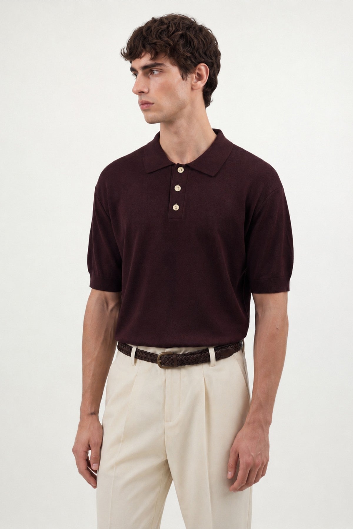 Dokulu Polo Yaka Triko Erkek T-Shirt