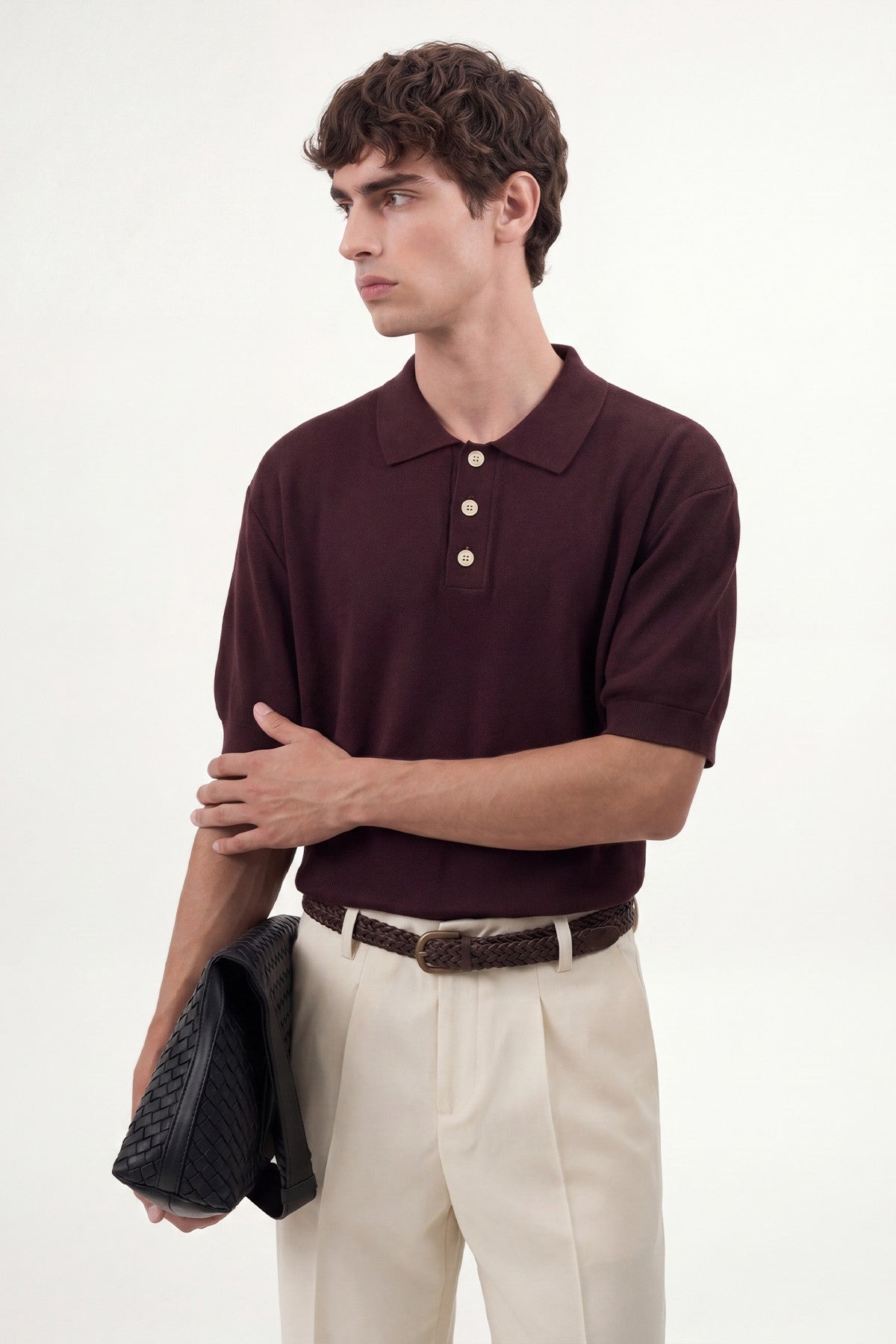Dokulu Polo Yaka Triko Erkek T-Shirt
