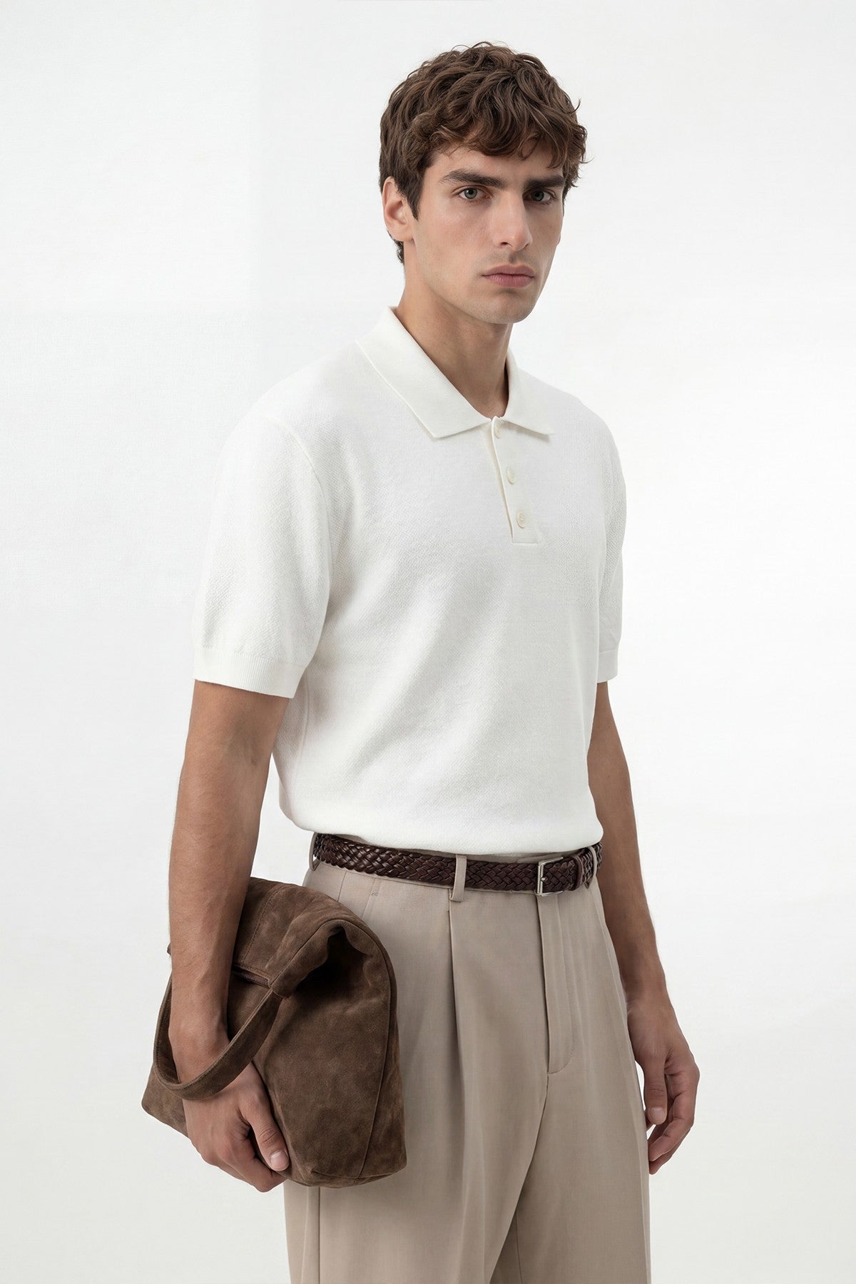 Dokulu Polo Yaka Triko Erkek T-Shirt