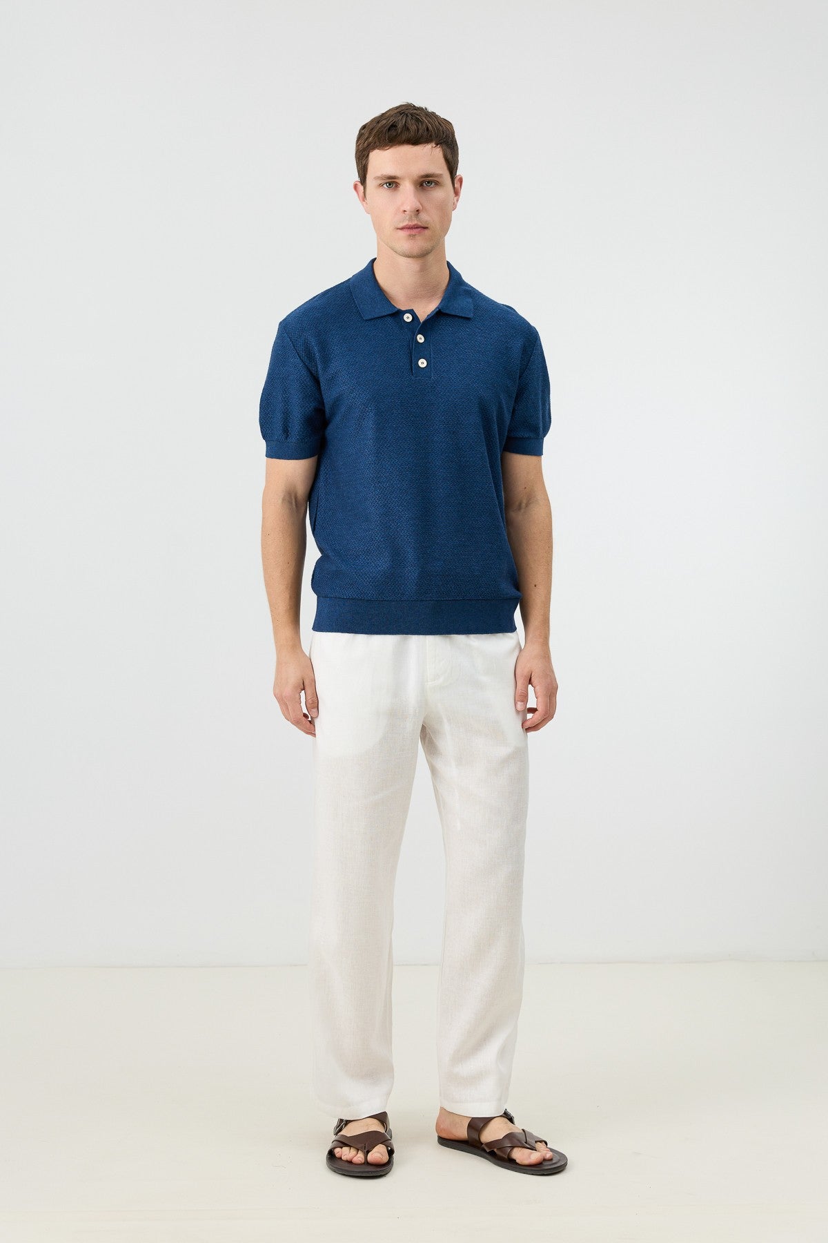 Dokulu Polo Yaka Triko Erkek T-Shirt
