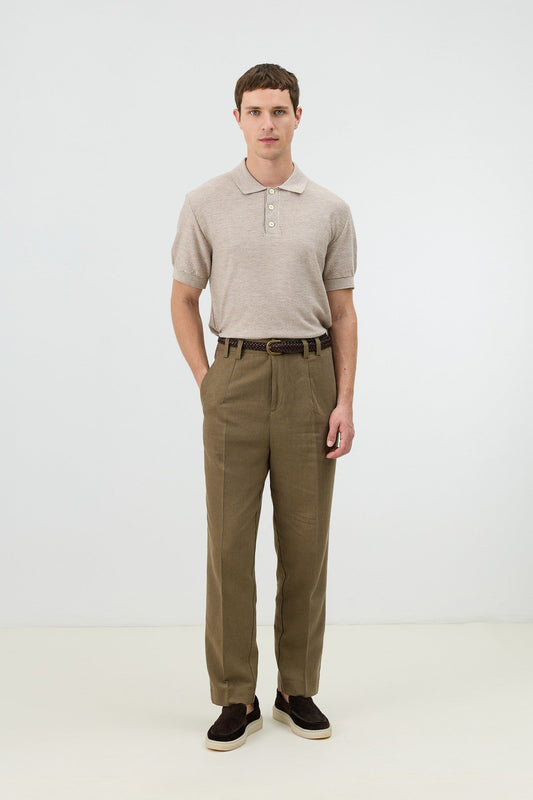Dokulu Polo Yaka Triko Erkek T-Shirt
