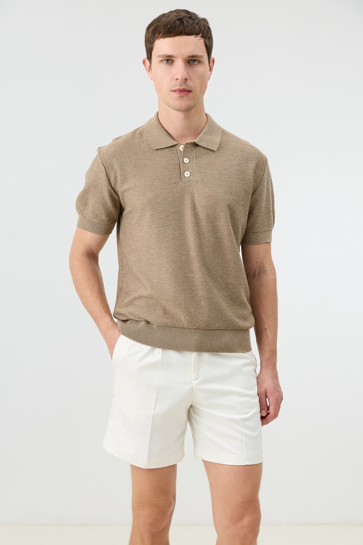 Dokulu Polo Yaka Triko Erkek T-Shirt
