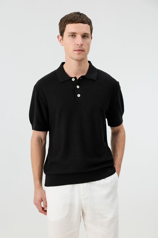 Dokulu Polo Yaka Triko Erkek T-Shirt