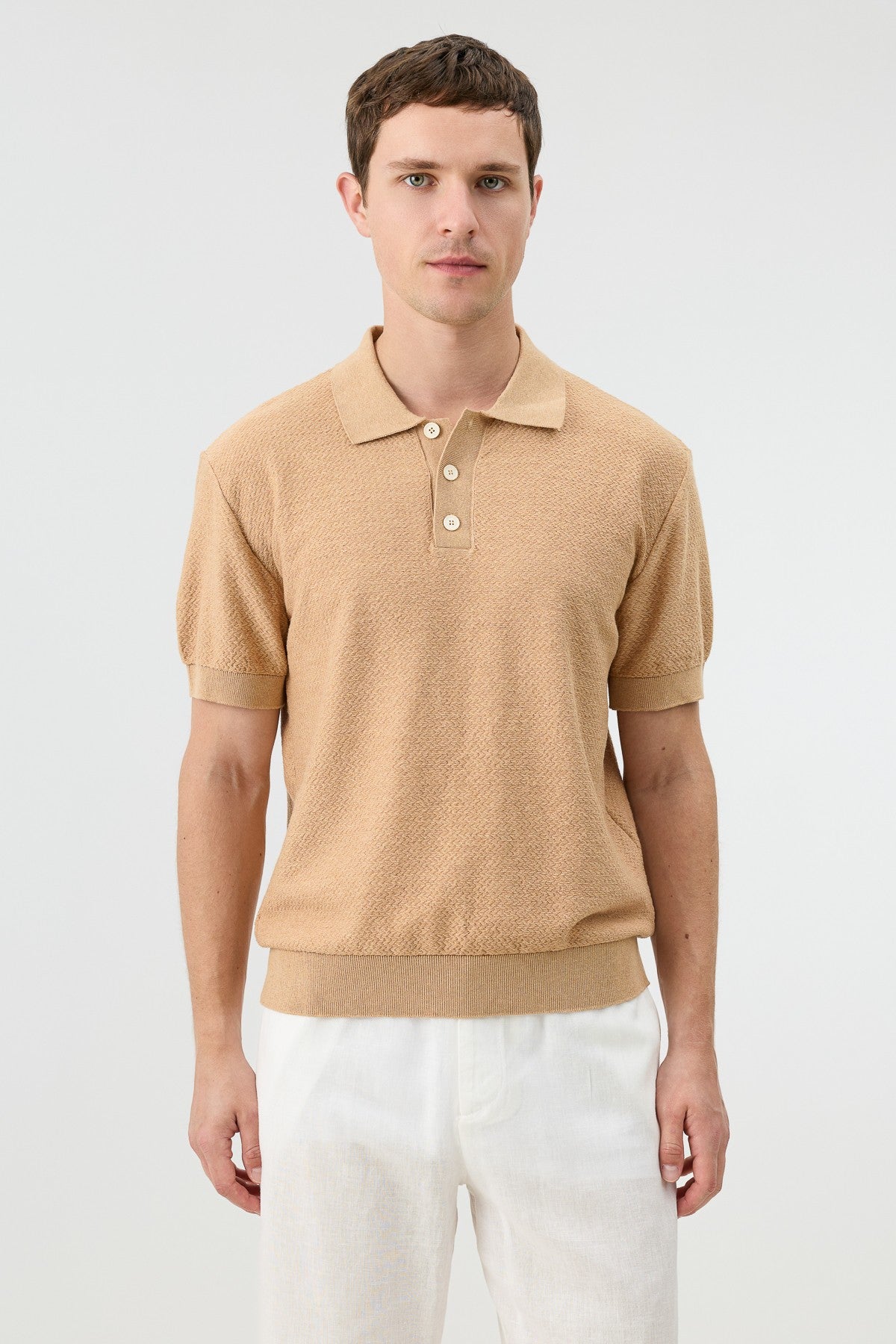 Dokulu Polo Yaka Triko Erkek T-Shirt