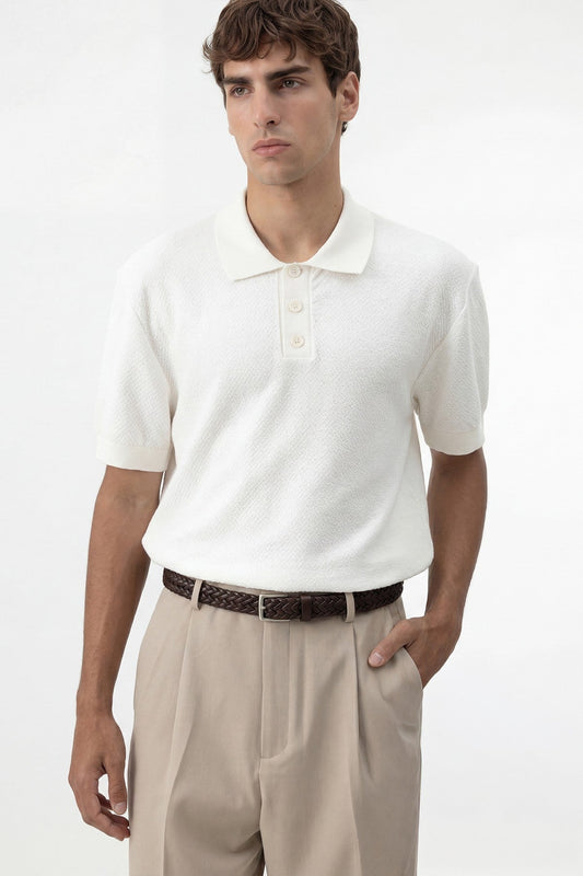 Dokulu Polo Yaka Triko Erkek T-Shirt