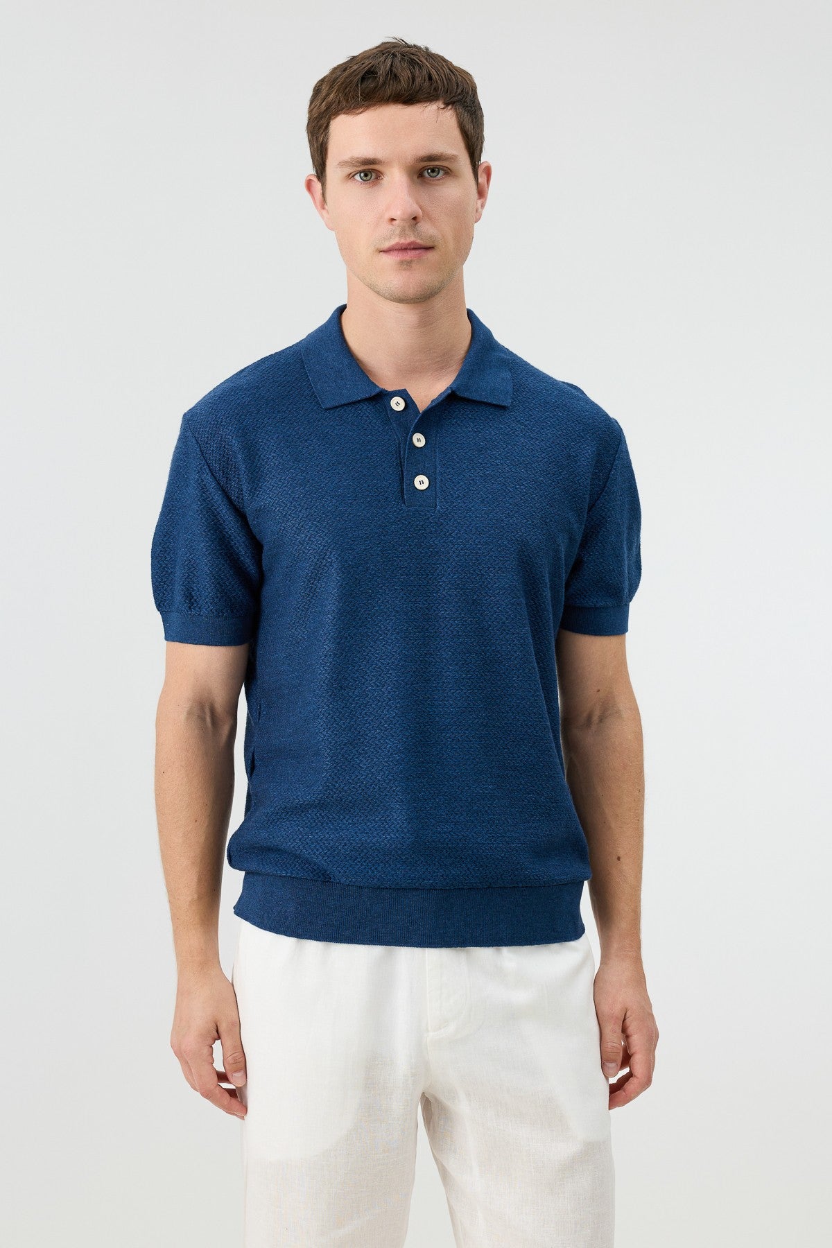 Dokulu Polo Yaka Triko Erkek T-Shirt