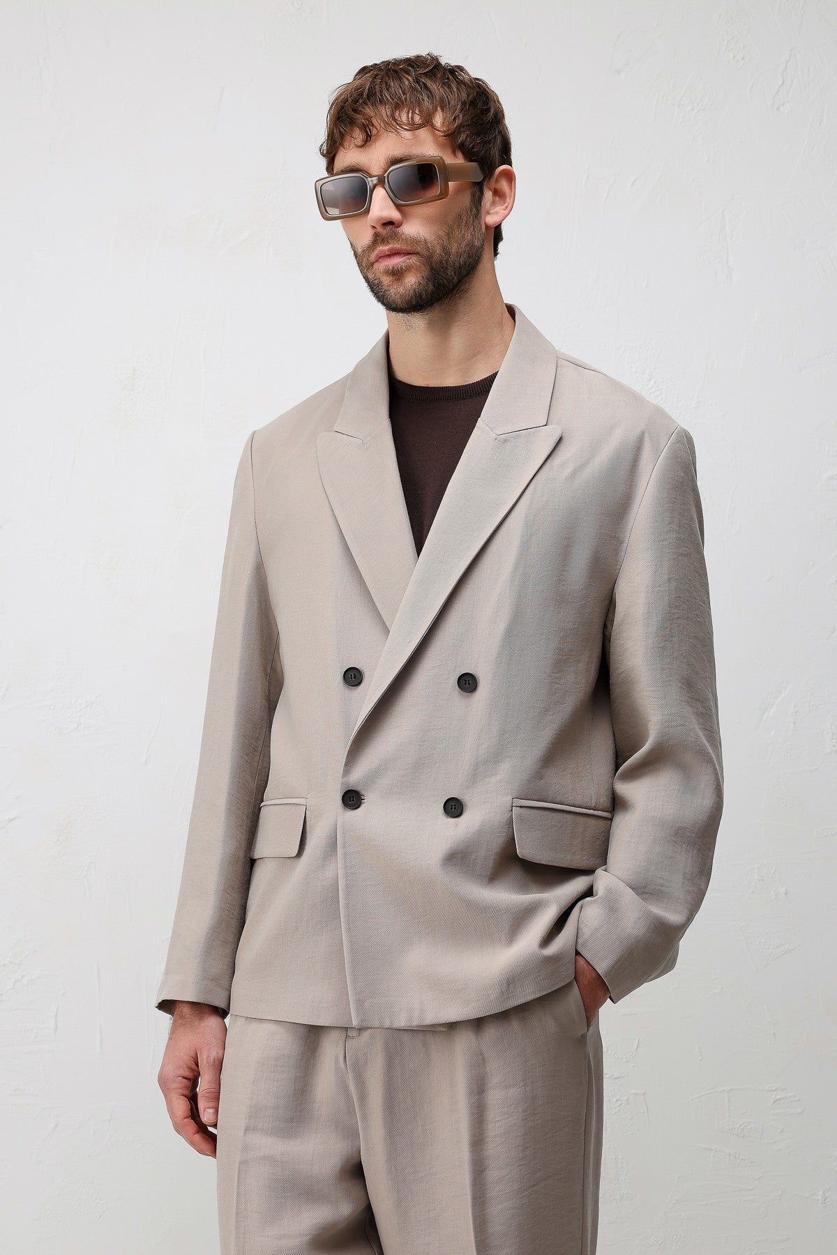 Modal Karışımlı Relaxed Fit Erkek Blazer Ceket