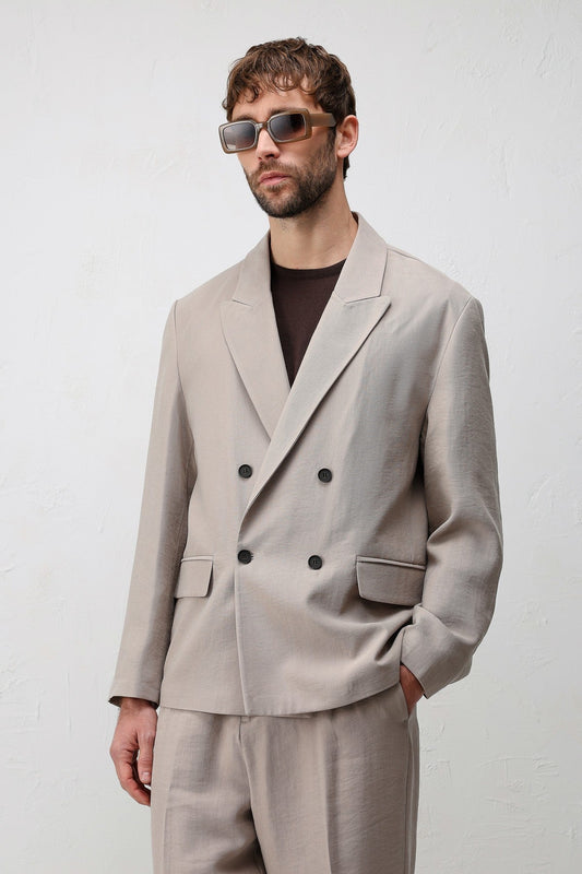 Modal Karışımlı Relaxed Fit Erkek Blazer Ceket