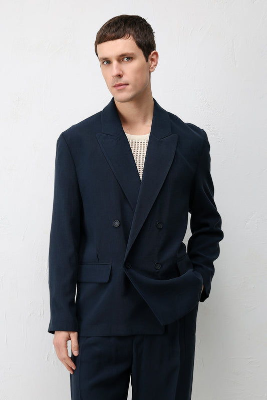 Modal Karışımlı Relaxed Fit Erkek Blazer Ceket