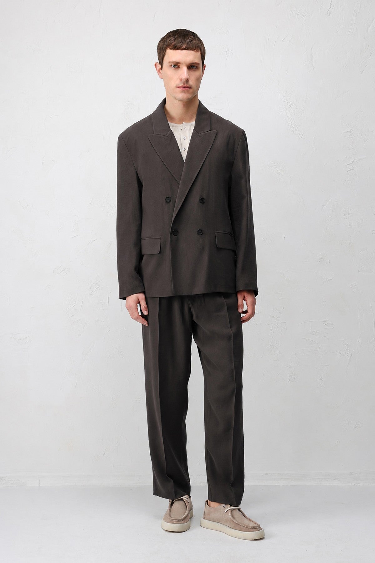 Modal Karışımlı Relaxed Fit Erkek Blazer Ceket