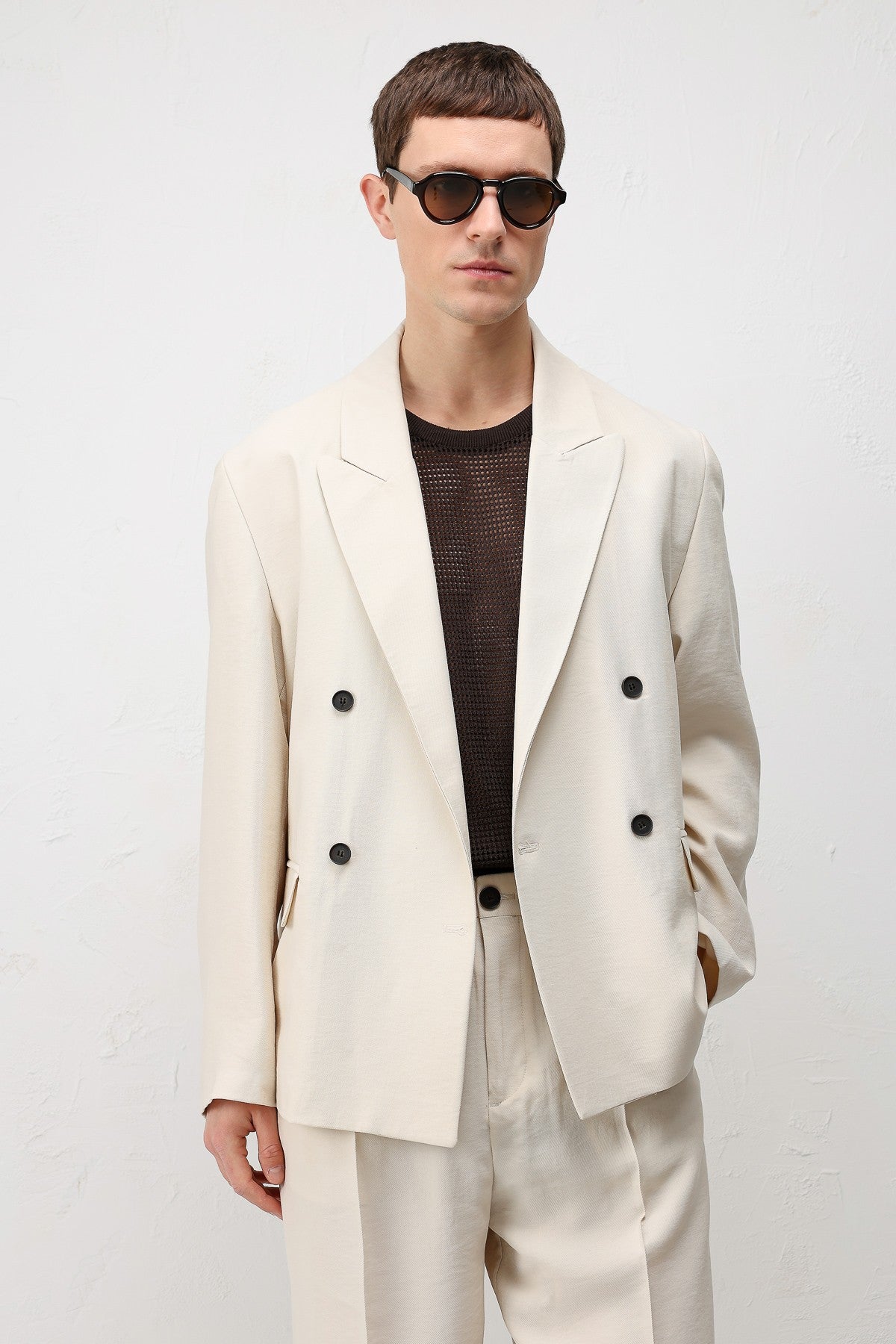 Modal Karışımlı Relaxed Fit Erkek Blazer Ceket