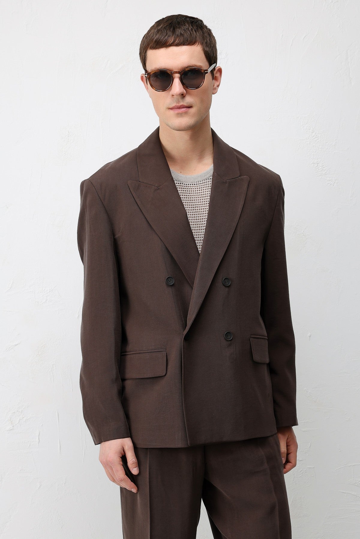 Modal Karışımlı Relaxed Fit Erkek Blazer Ceket