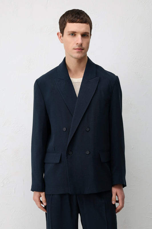 Modal Karışımlı Relaxed Fit Erkek Blazer Ceket