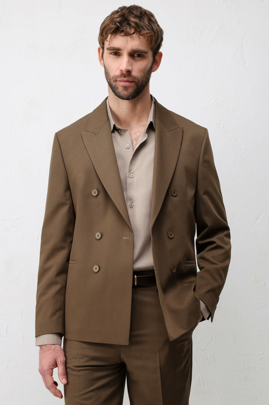 Kruvaze Relaxed Fit Erkek Blazer Ceket