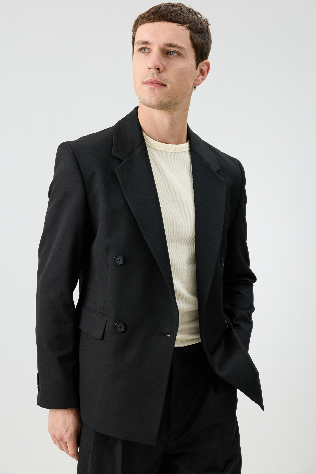 Antioch Relaxed Kruvaze Erkek Blazer Ceket