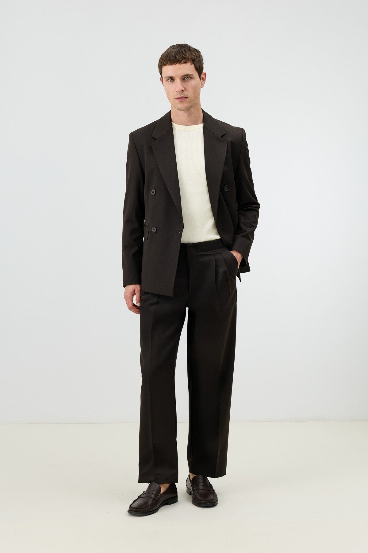 Antioch Relaxed Kruvaze Erkek Blazer Ceket