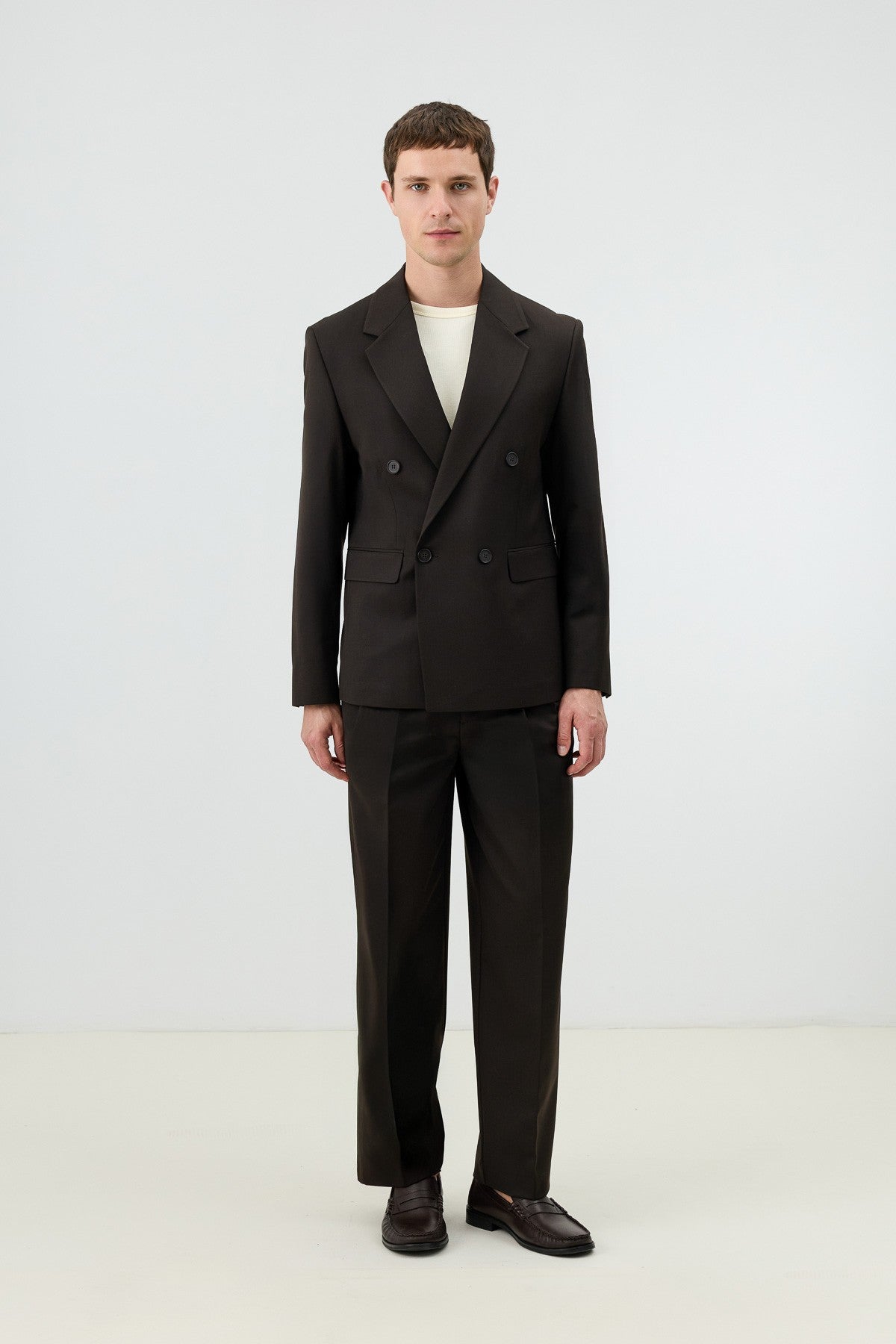 Antioch Relaxed Kruvaze Erkek Blazer Ceket
