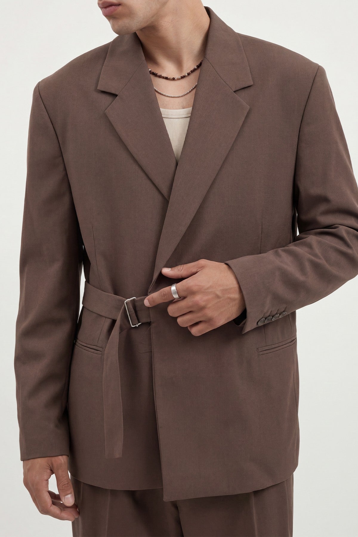 Relax Fit Kuşaklı Blazer Ceket