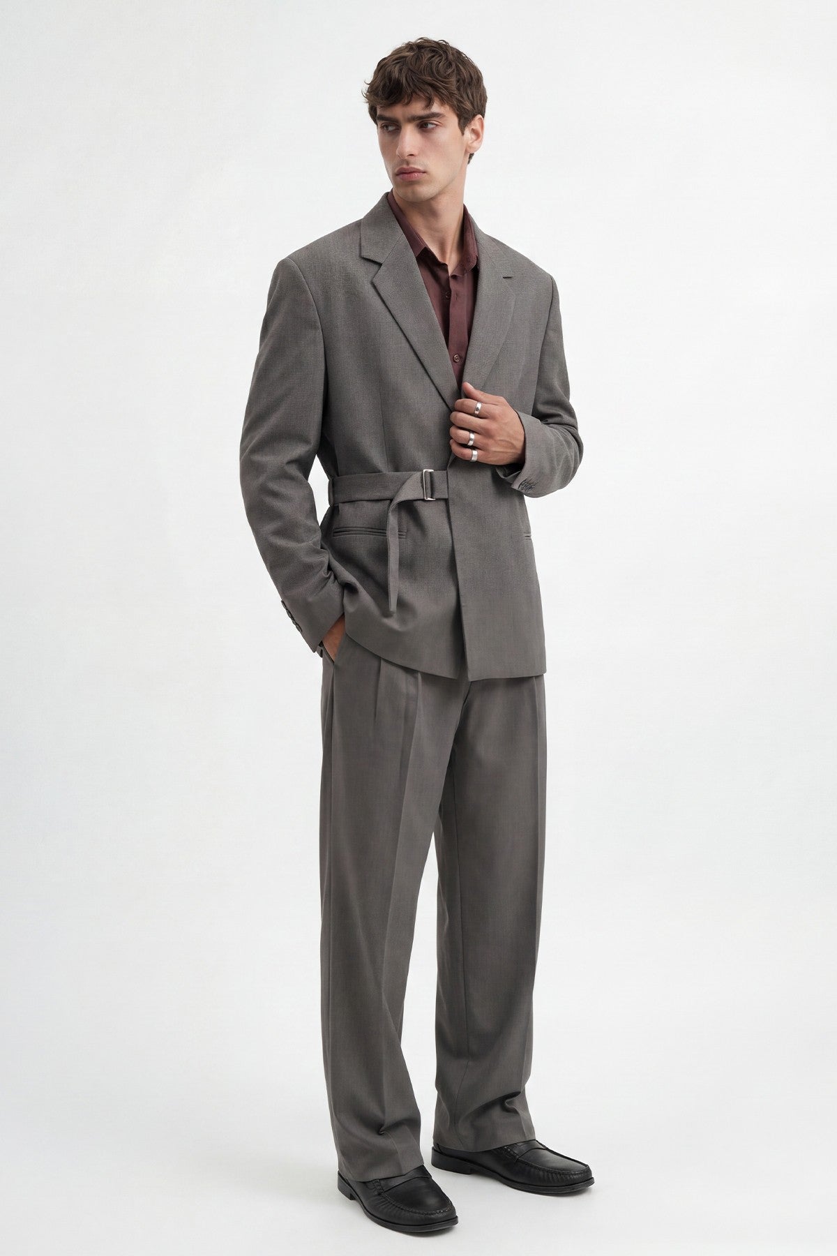 Relax Fit Kuşaklı Blazer Ceket