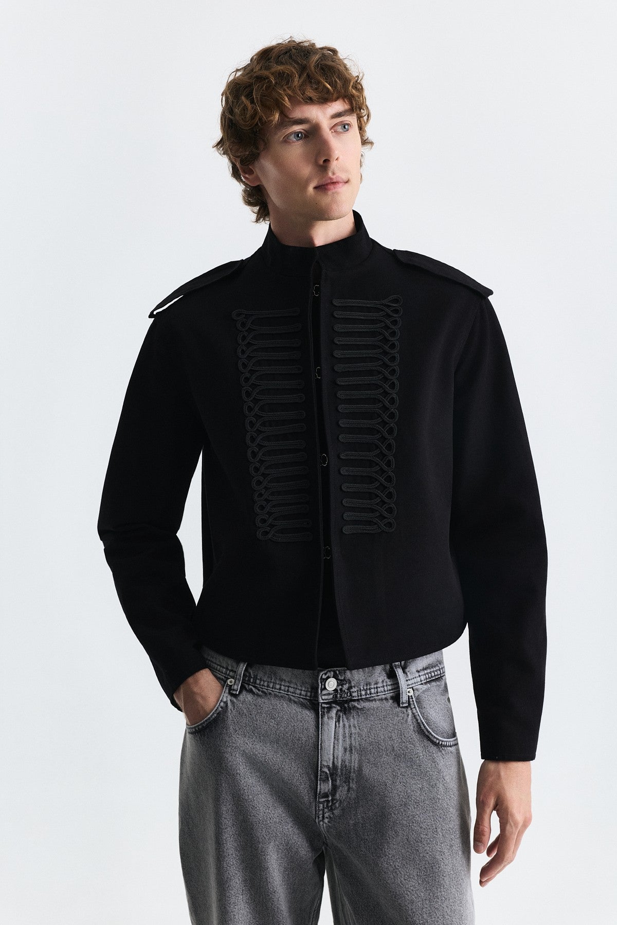 Apoletli Crop Fit Ceket