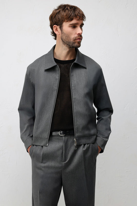 Antioch Relaxed Fit Fermuarlı Erkek Mont