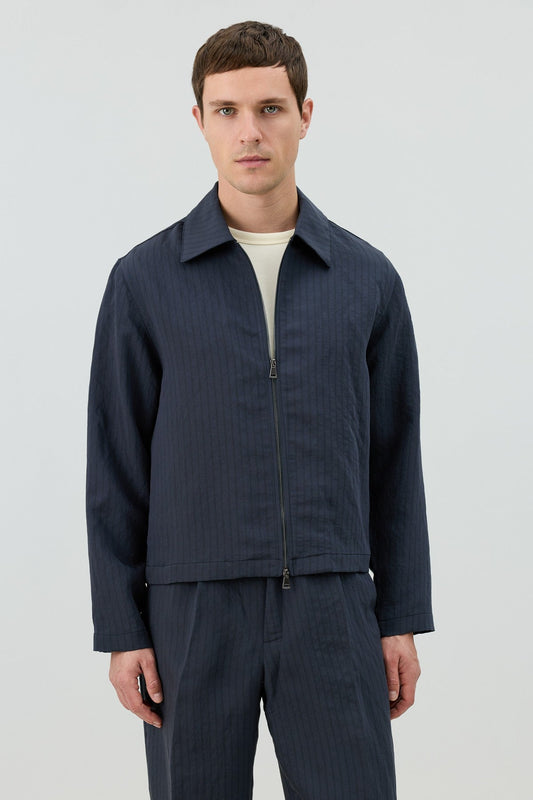 Antioch Modal Karışımlı Çizgili Erkek Mont