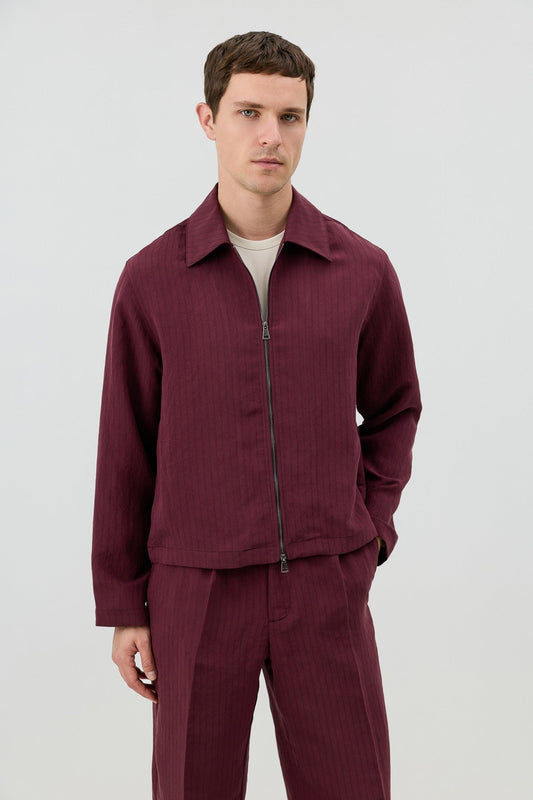 Antioch Modal Karışımlı Çizgili Erkek Mont