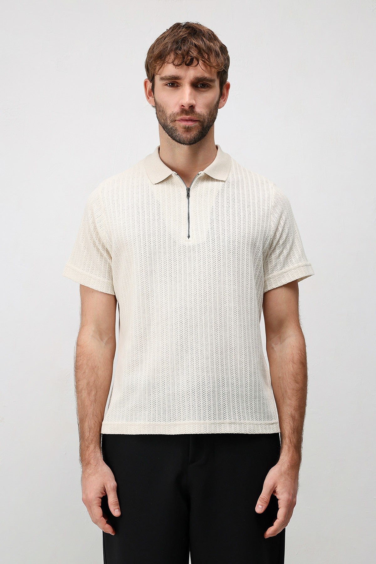 Antioch Dokulu Örme Polo Yaka Erkek T-Shirt