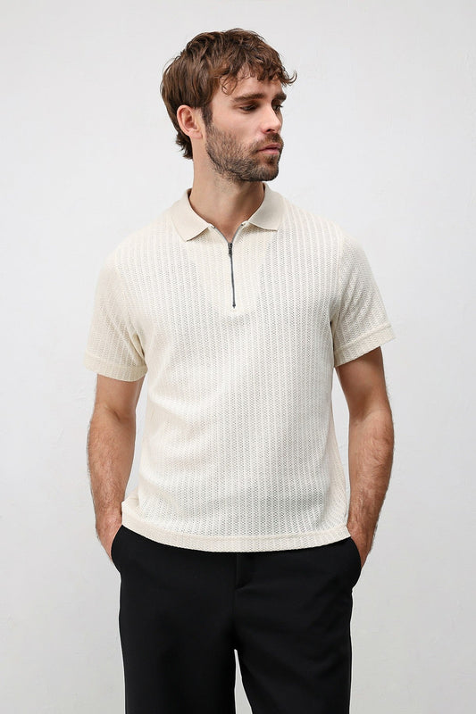 Antioch Dokulu Örme Polo Yaka Erkek T-Shirt