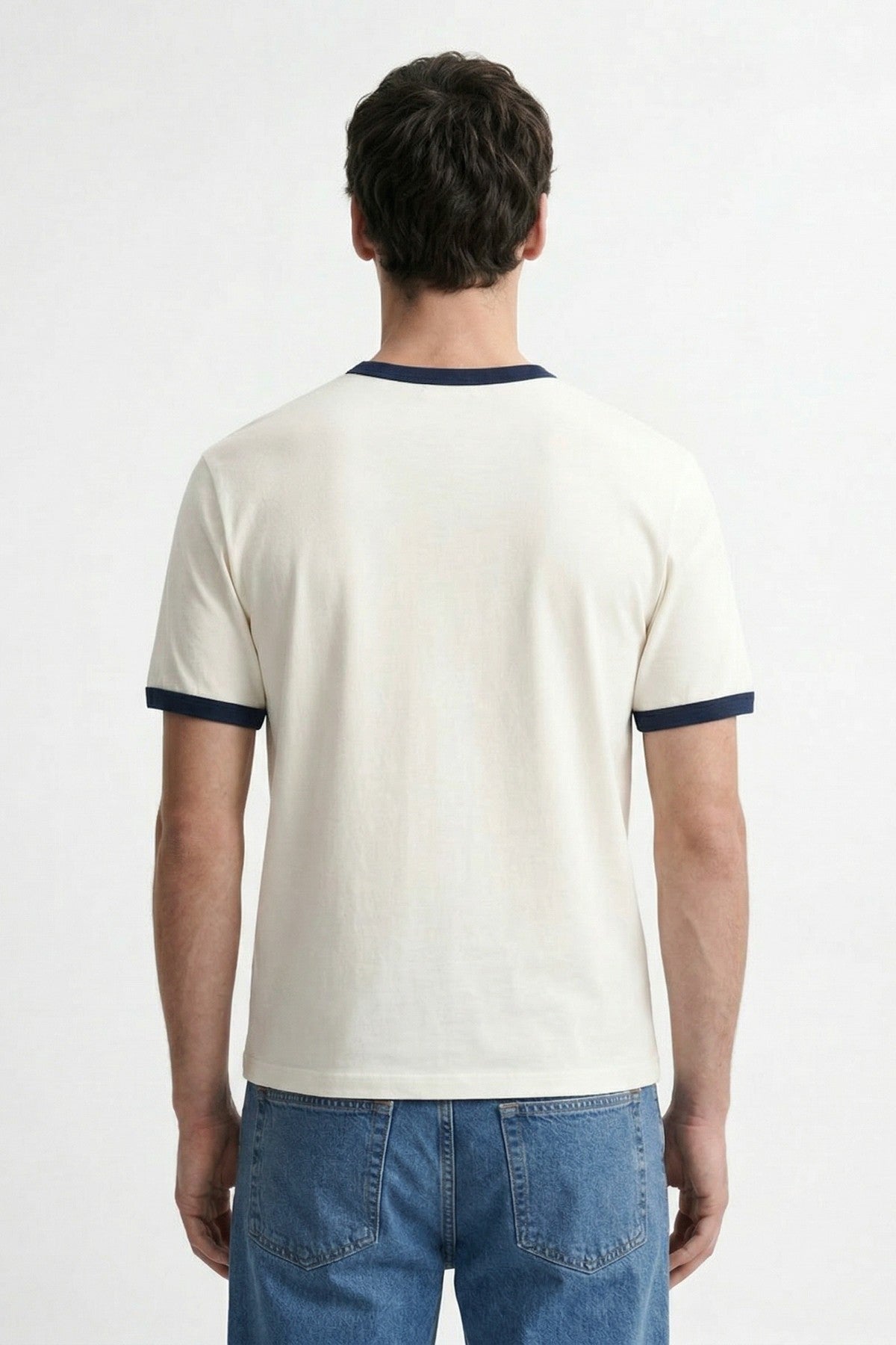 Kontrast Yaka Erkek T-Shirt