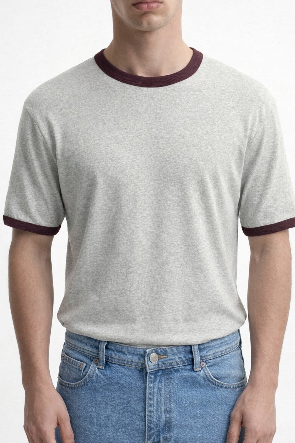 Kontrast Yaka Erkek T-Shirt