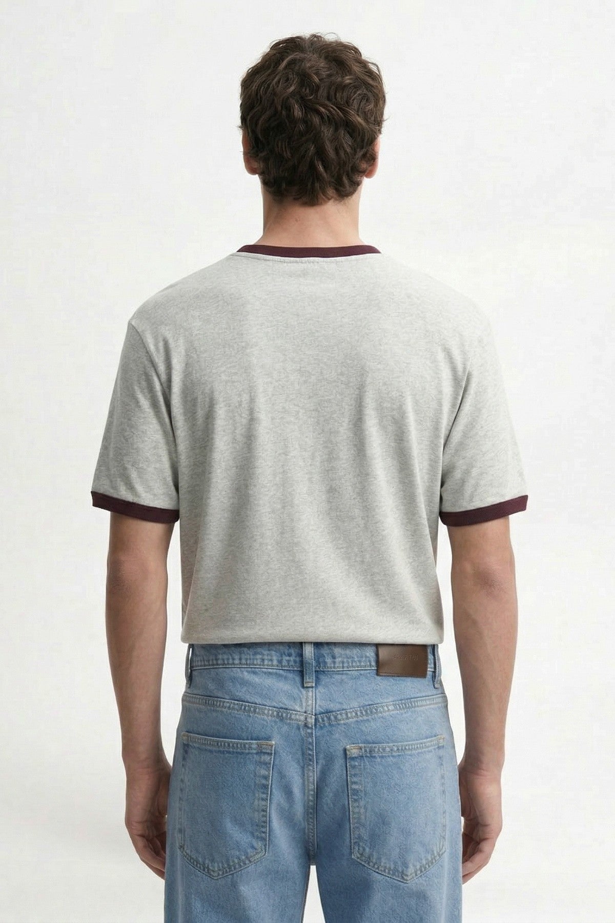 Kontrast Yaka Erkek T-Shirt