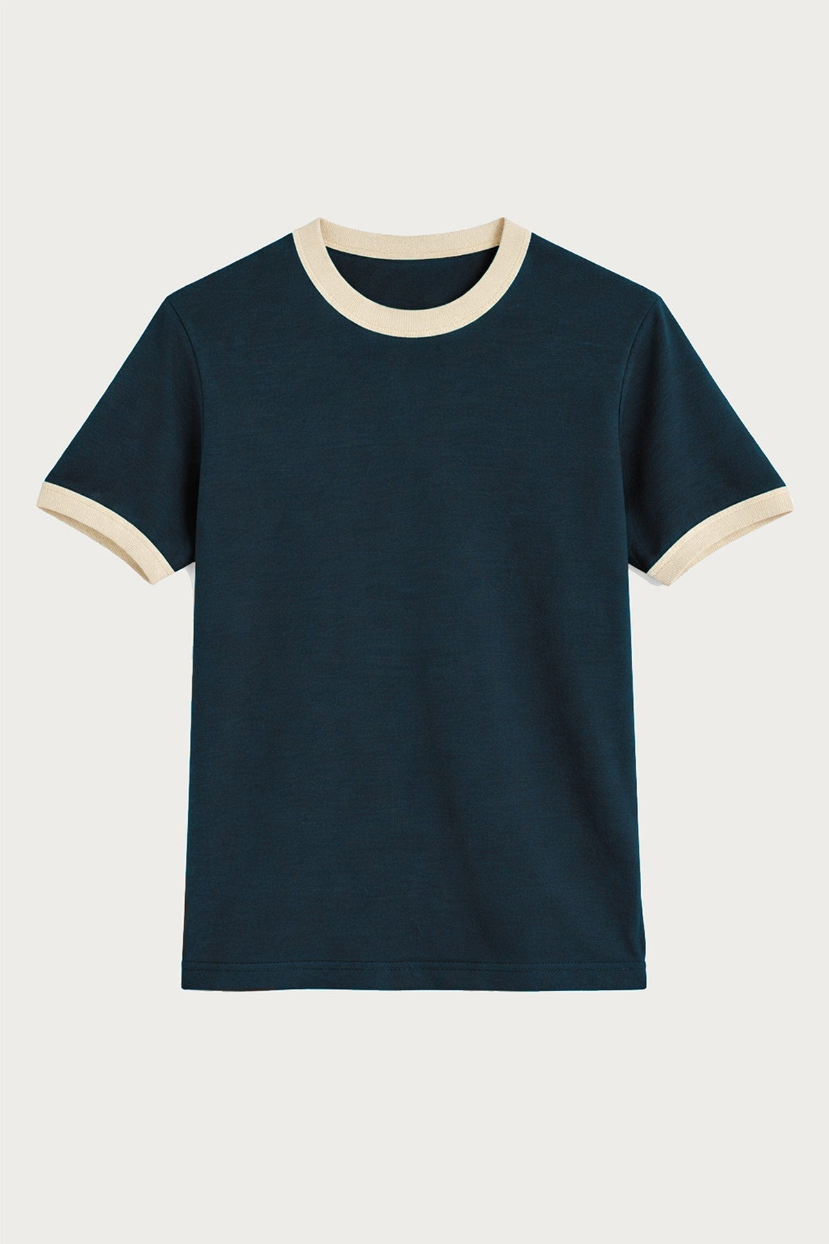 Kontrast Yaka Erkek T-Shirt