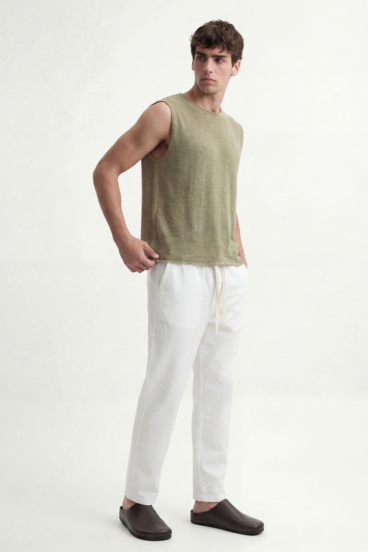 Relax Fit Dokulu Kolsuz T-shirt