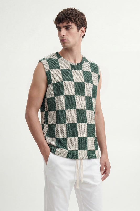 Kareli Kolsuz T-Shirt