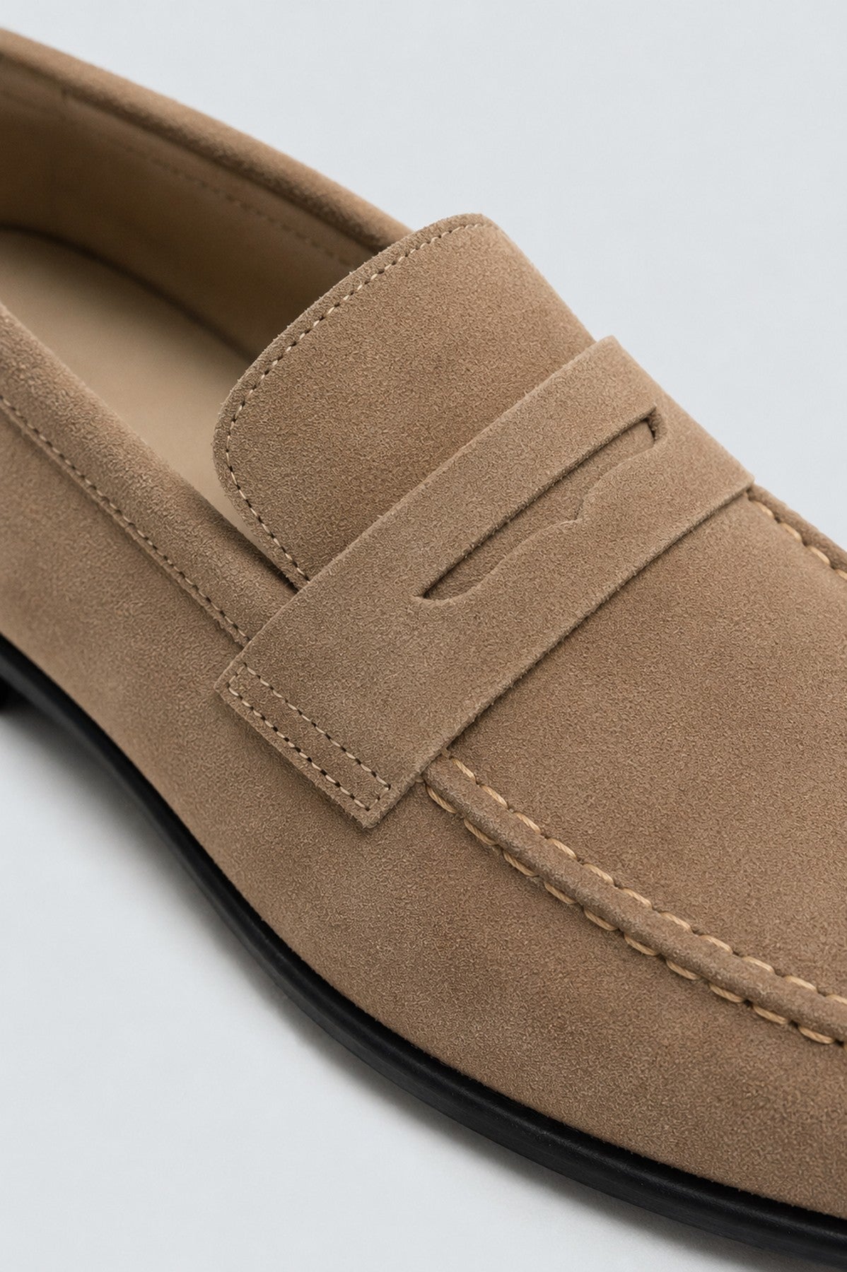 %100 Süet İnce Taban Loafer