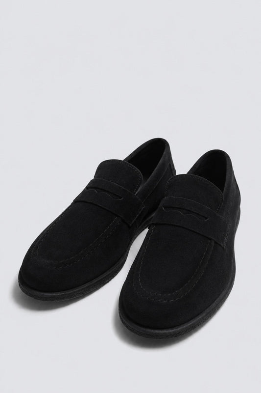 %100 Süet İnce Taban Loafer