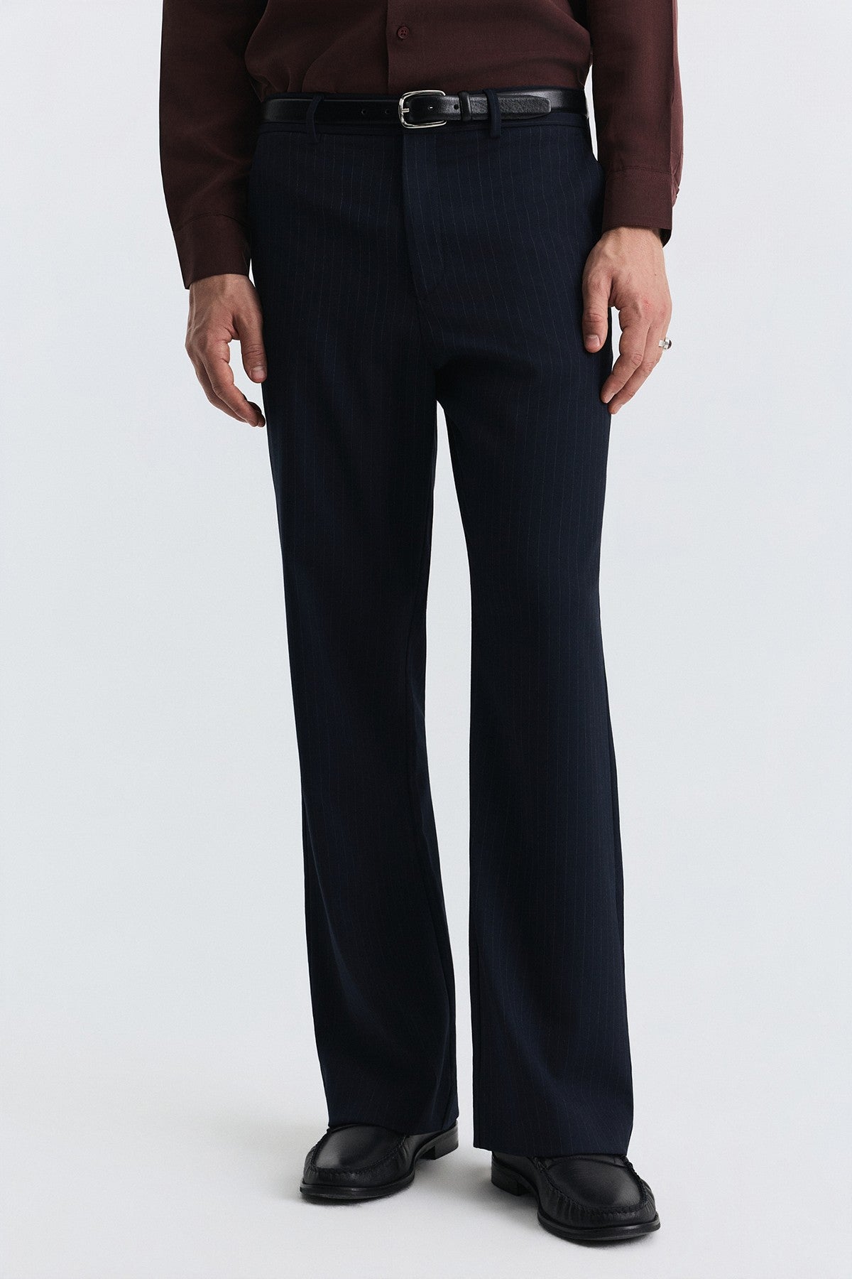 Crop Fit Çizgili Takım