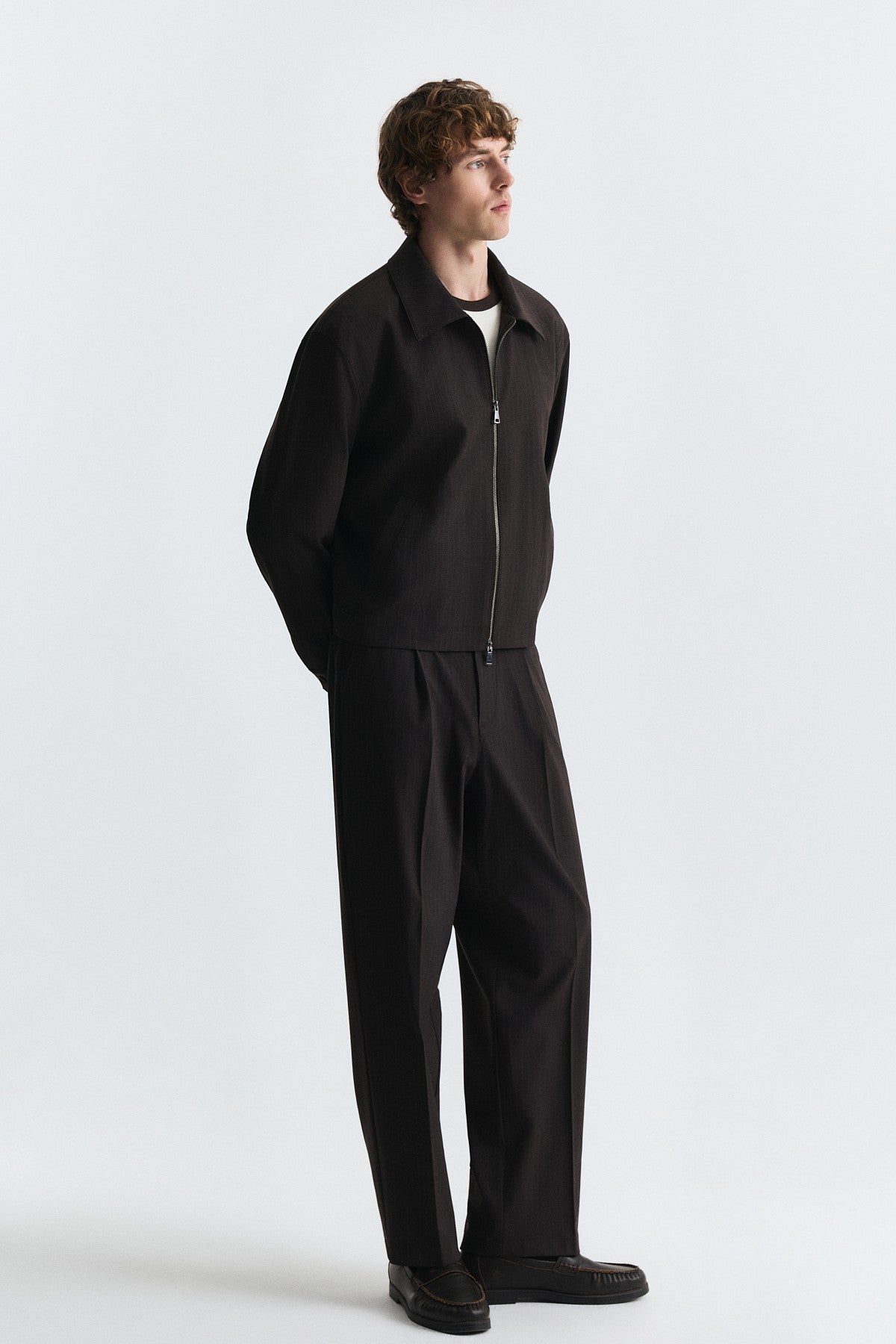 Çizgili Relax Fit Ceket ve Pantolon Takım