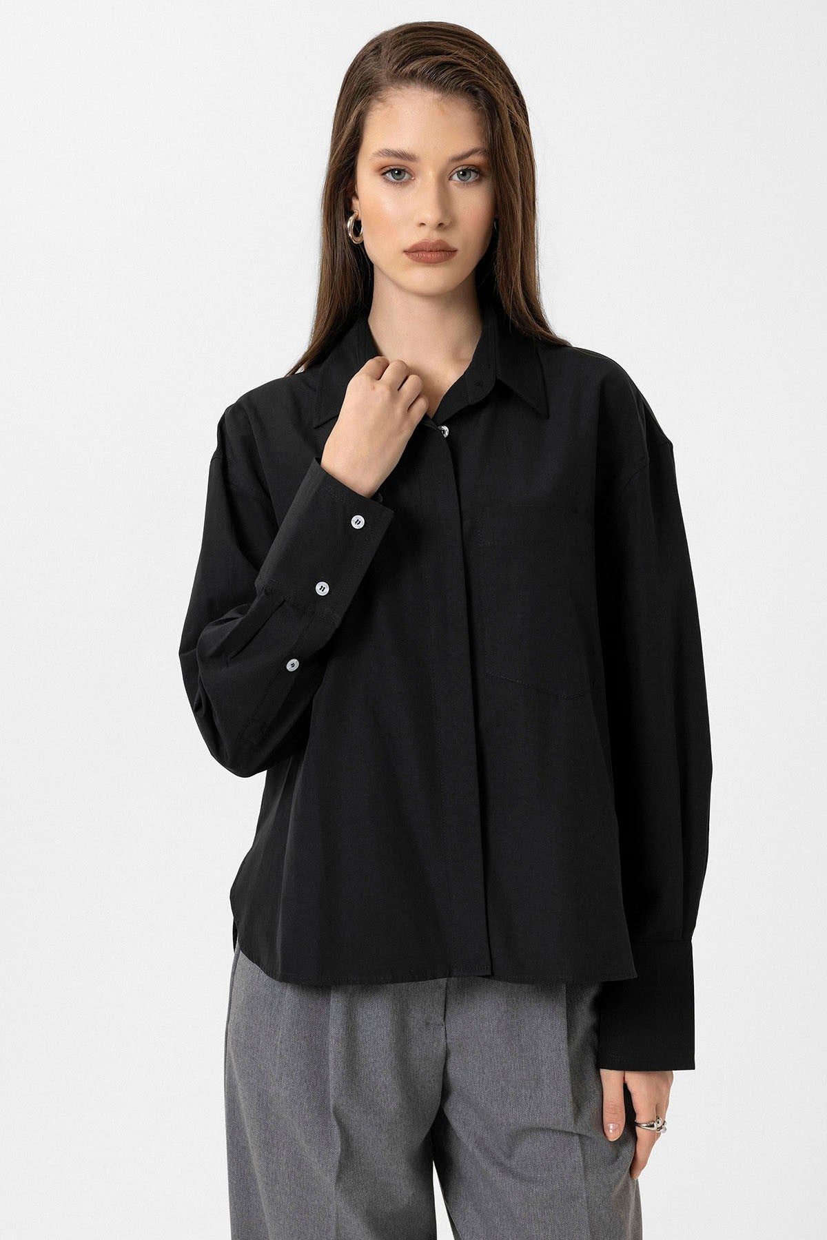 Antioch Kadın Basic Poplin Gömlek