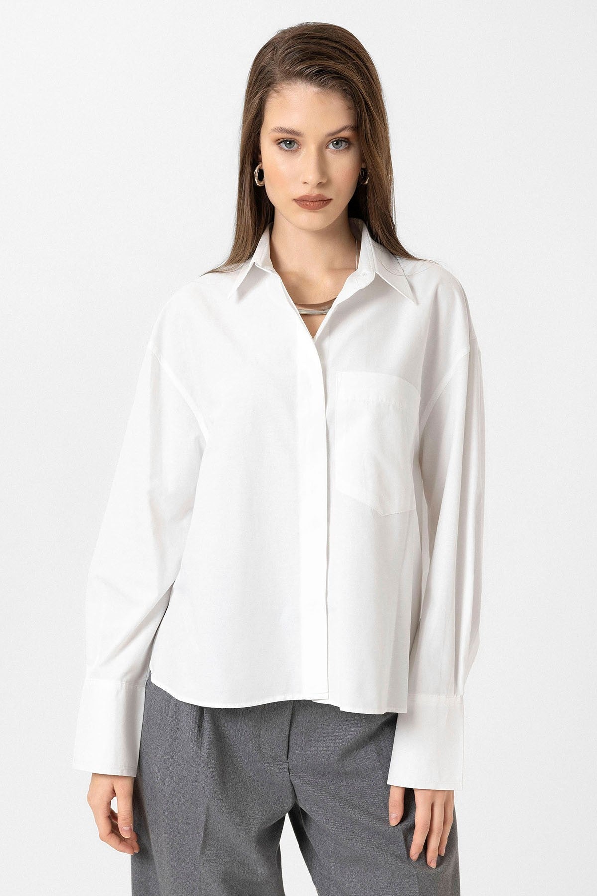 Antioch Kadın Basic Poplin Gömlek