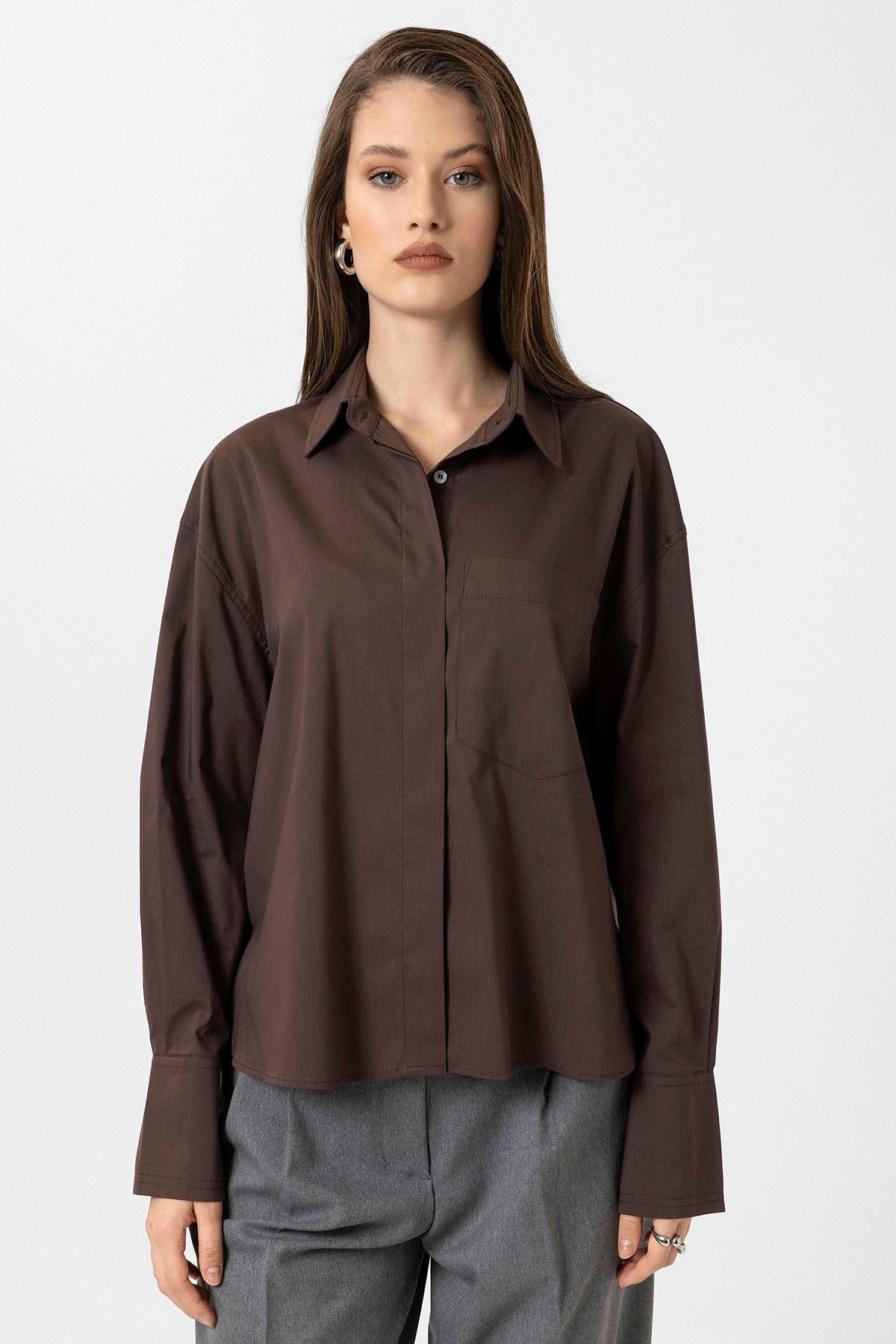 Antioch Kadın Basic Oversize Gömlek