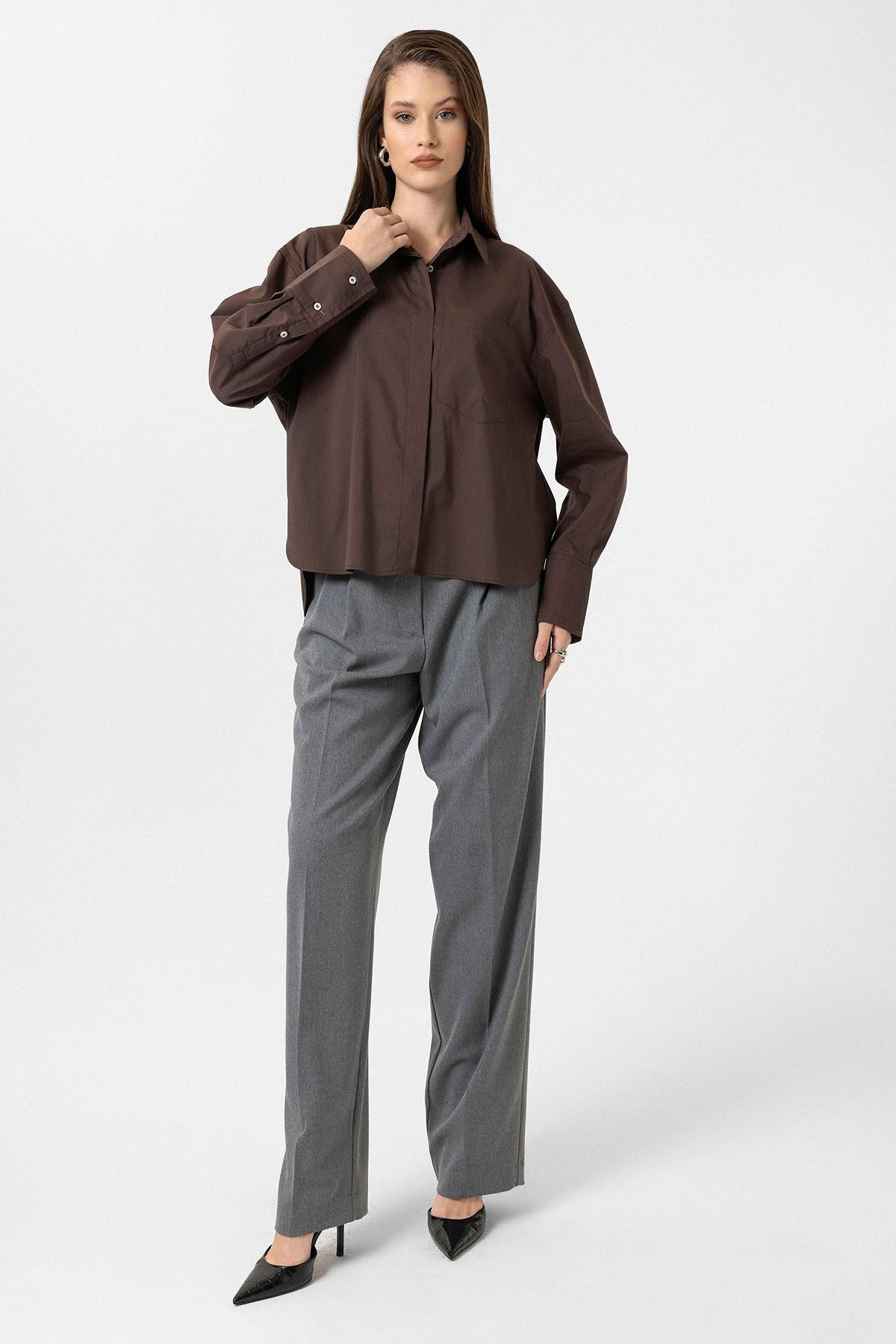 Antioch Kadın Basic Oversize Gömlek