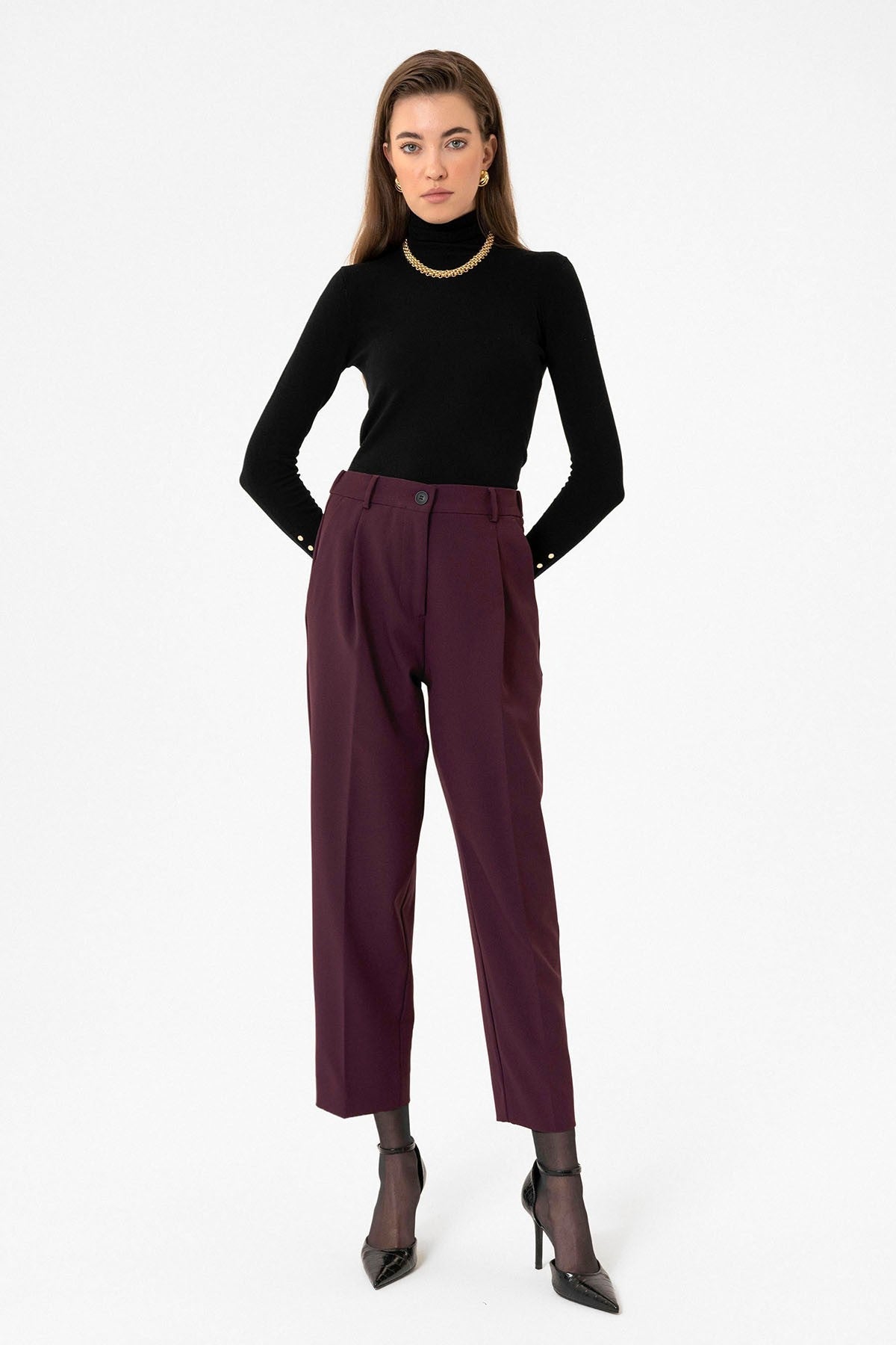 Antioch Kadın Yüksek Bel Straight Fit Kısa Pantolon