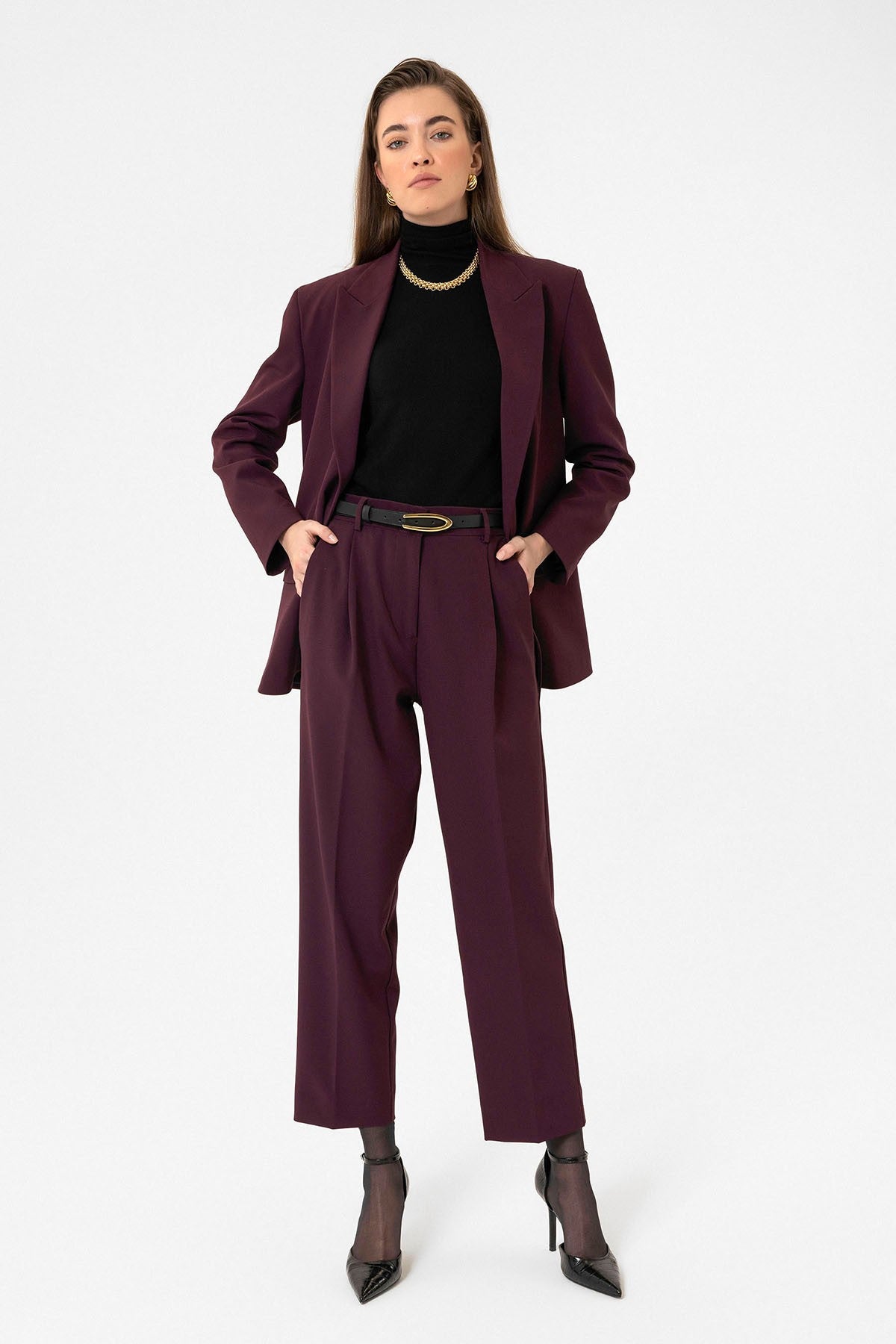 Antioch Kadın Yüksek Bel Straight Fit Kısa Pantolon