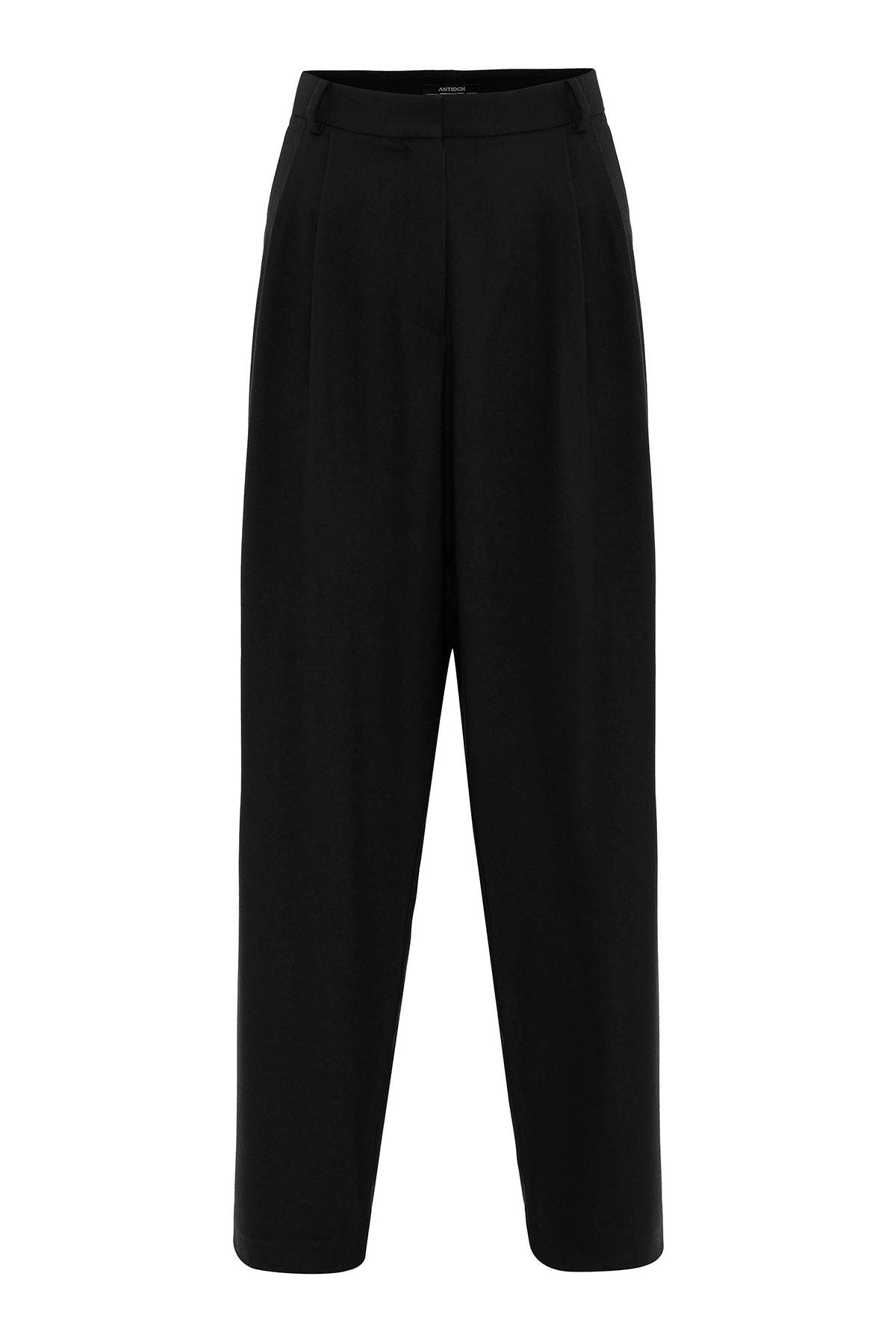 Kadın Yüksek Bel Pens Detaylı Straight Fit Pantolon