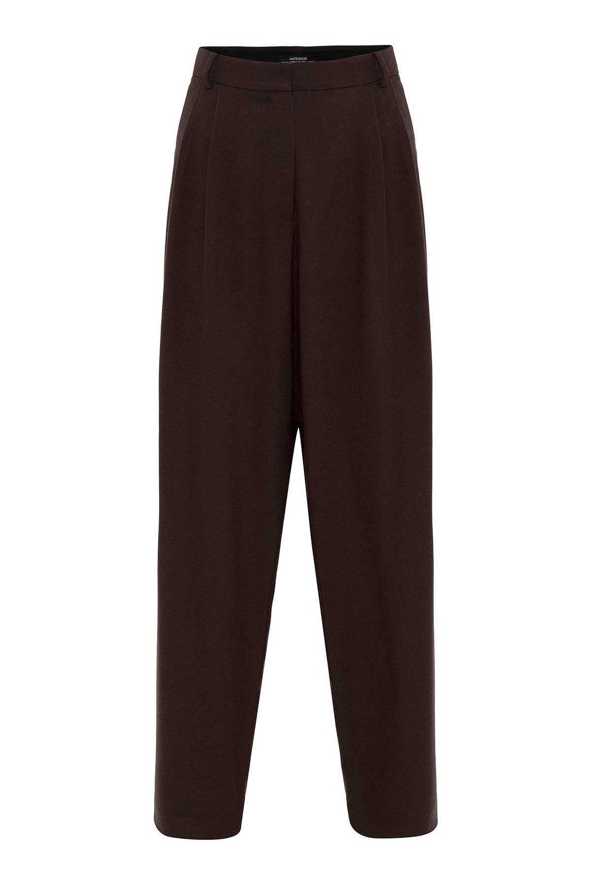 Kadın Yüksek Bel Pens Detaylı Straight Fit Pantolon