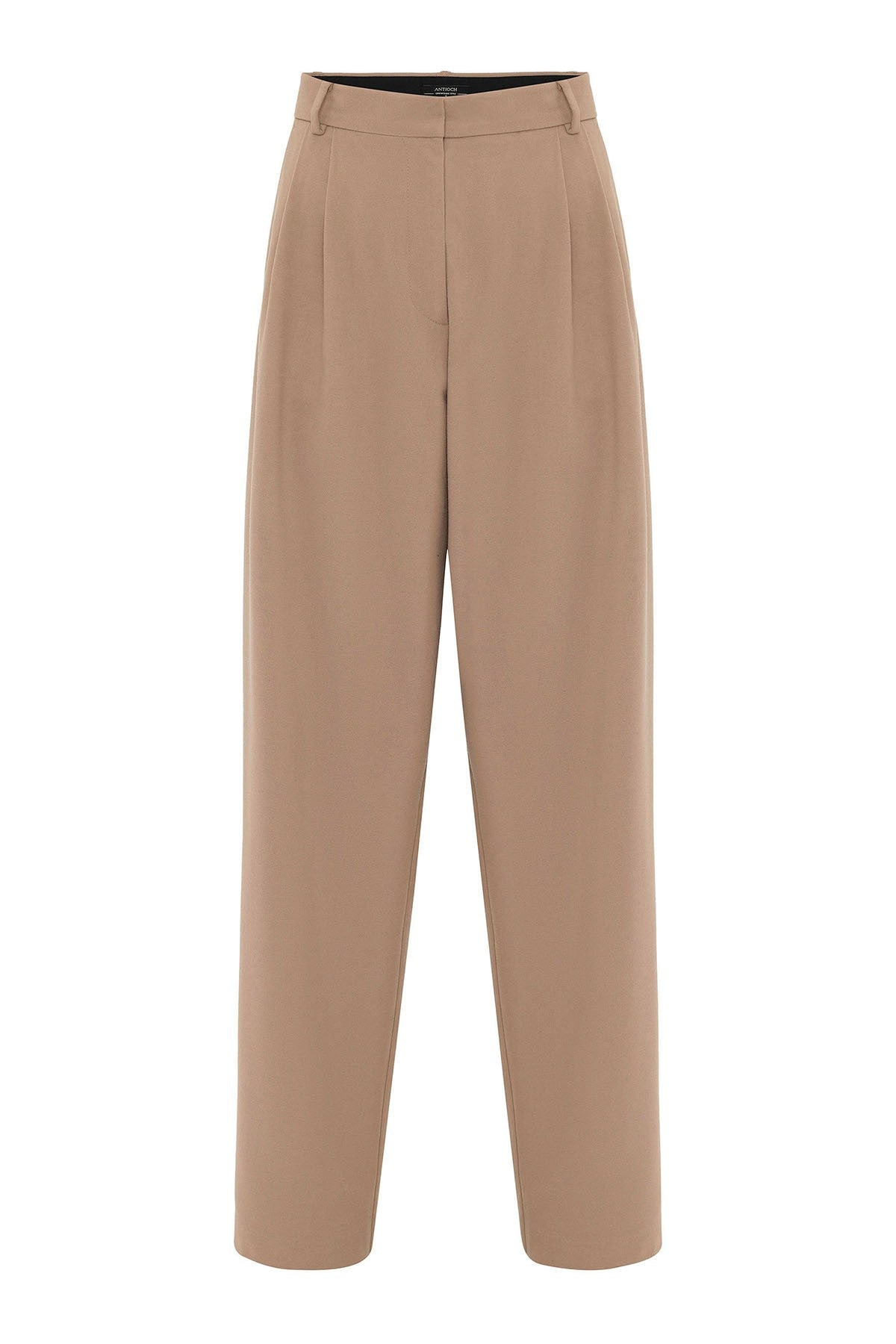Kadın Yüksek Bel Pens Detaylı Straight Fit Pantolon